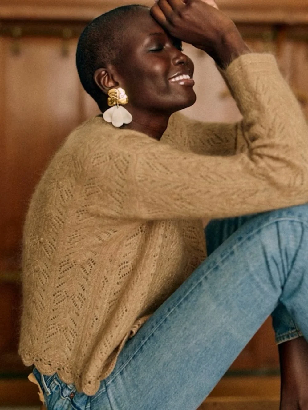 NWT Sezane Louison Jumper/Sweater in Biscuit. Size S. - Picture 4 of 7